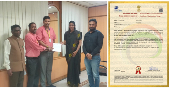 Faculty receiving certificate from Director